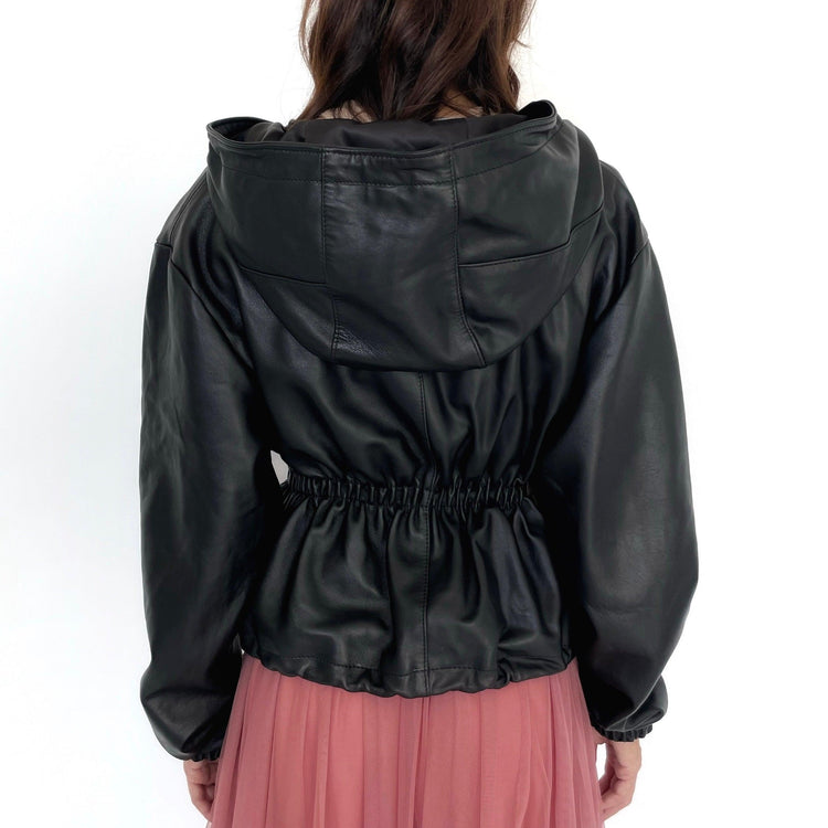 KELLY, the vintage leather jacket with hood - EVA ROJE