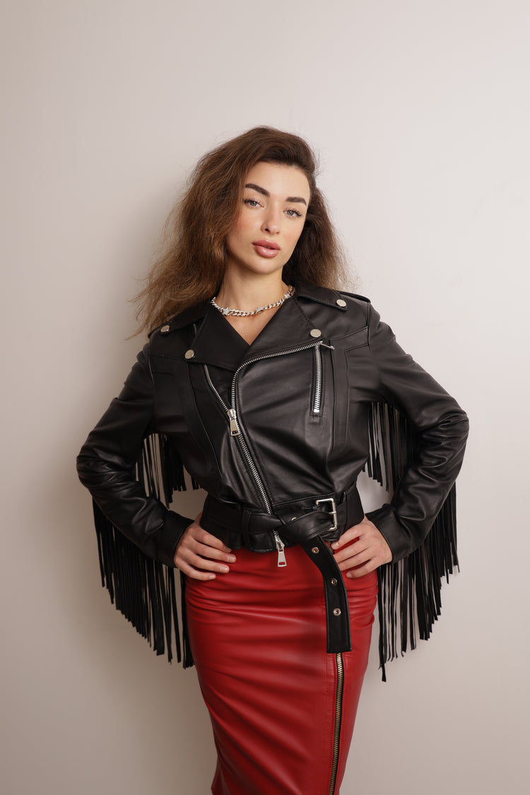 Stella Leather Fringe Jacket