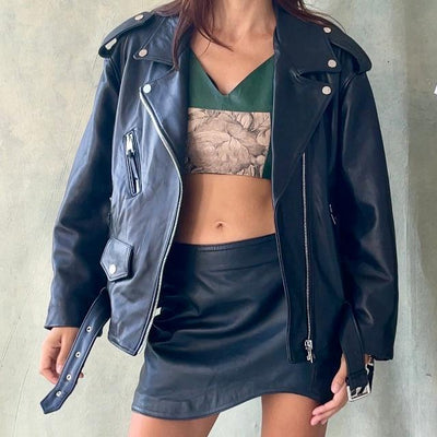 ANNIE, the trendy oversize Perfecto biker jacket - EVA ROJE