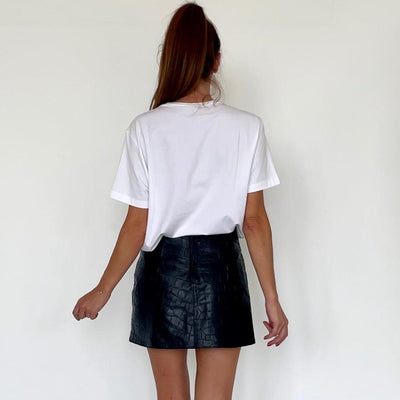 LILY, the sensual wave cut lamb leather mini skirt - EVA ROJE