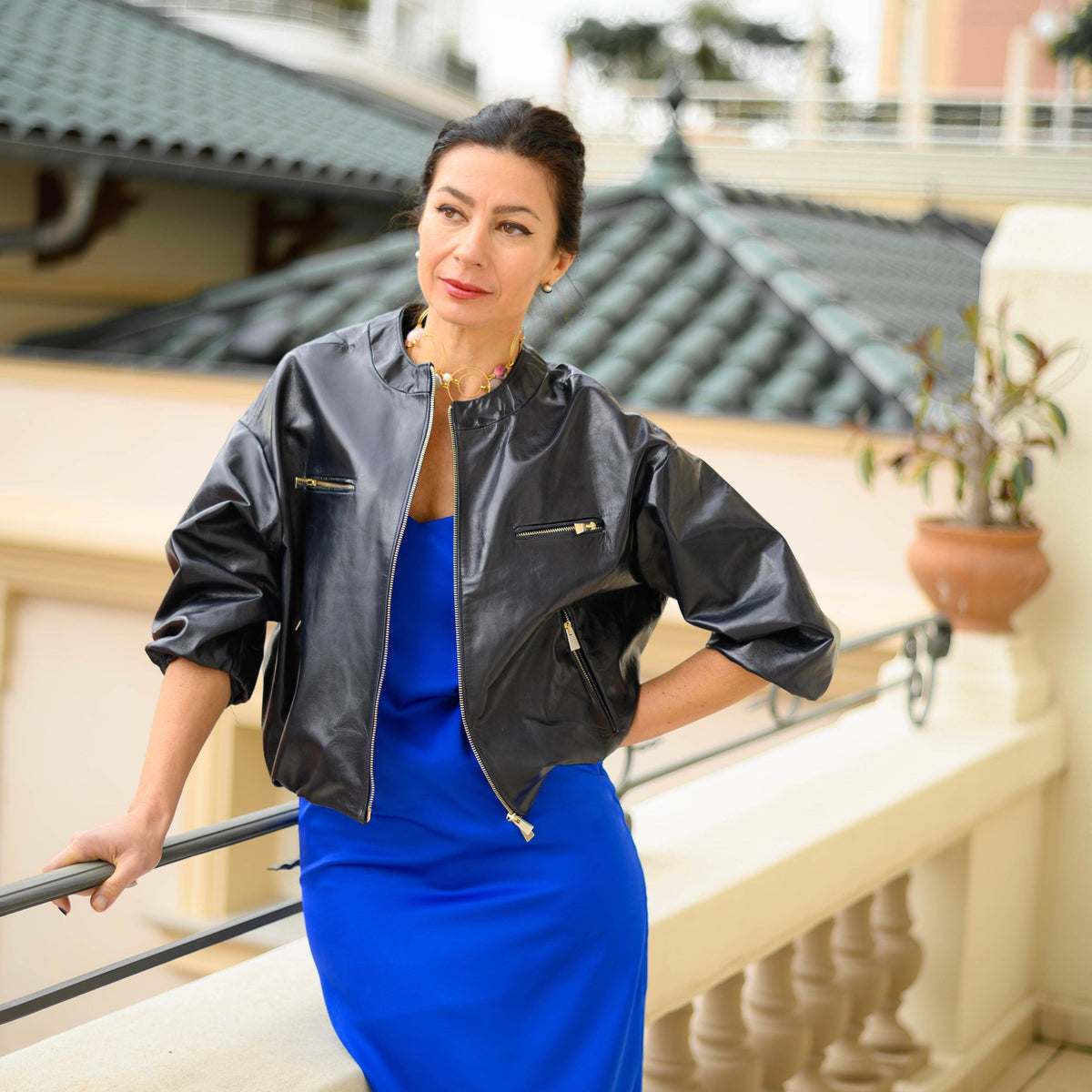 RIANA, a beautiful patent leather bomber jacket - EVA ROJE