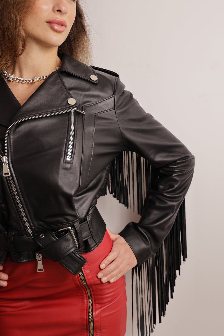 Stella Leather Fringe Jacket