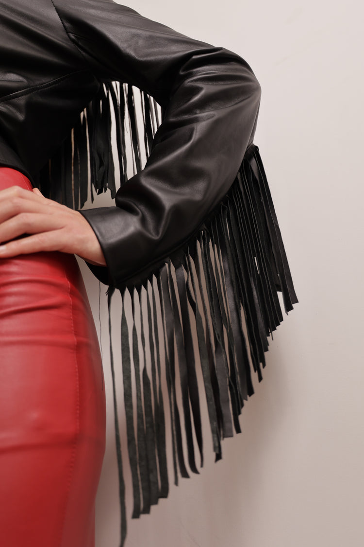 Stella Leather Fringe Jacket