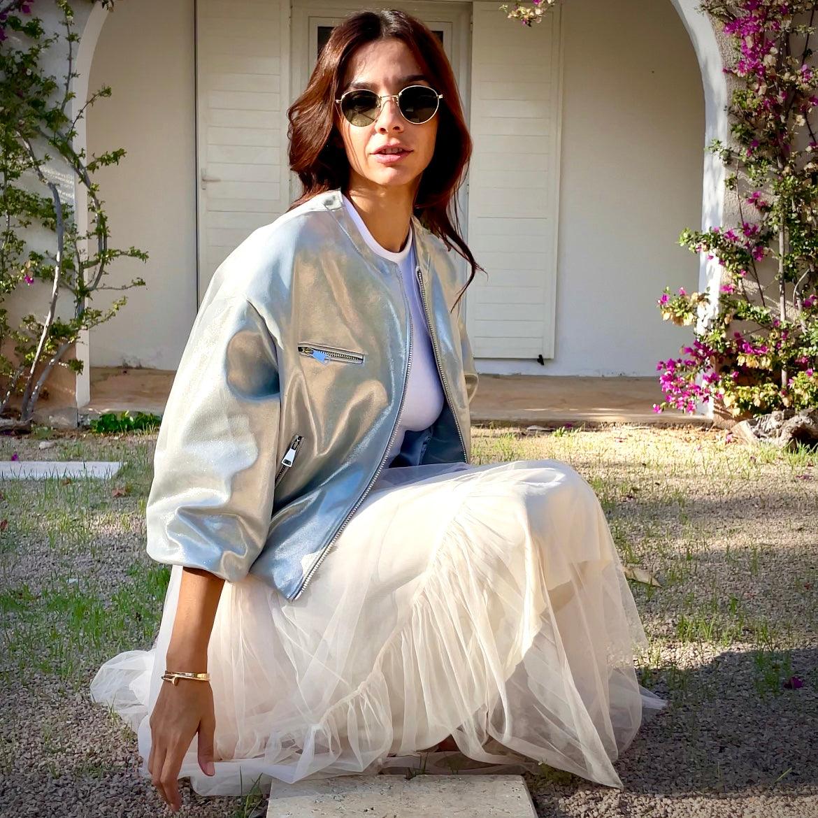 RIANA, a beautiful patent leather bomber jacket - EVA ROJE